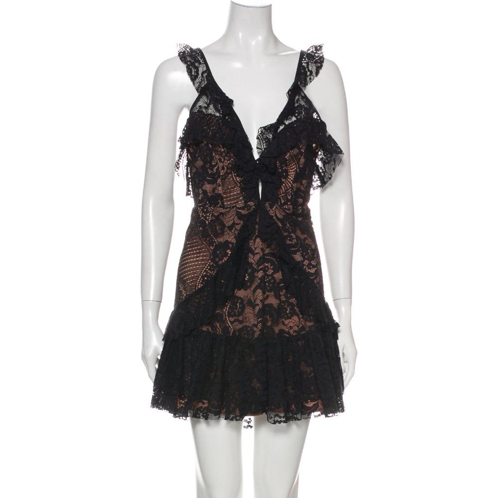 🖤For Love and Lemons Sexy Black Lacy Mini Dress